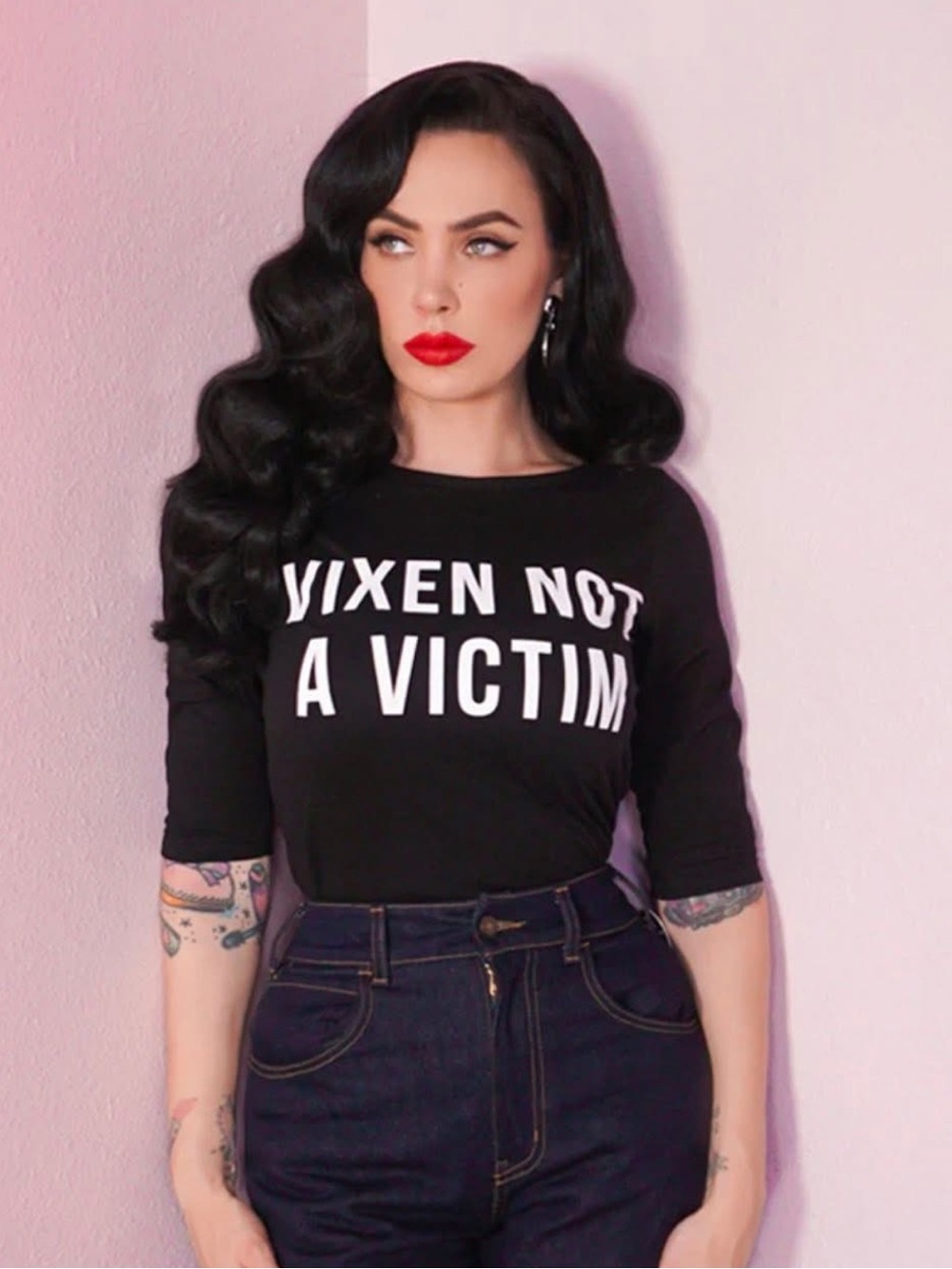 Micheline Pitt Vixen Not Victim Shirt
